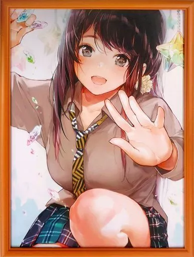 イラストボード　<<イラスト画集>> 付属品付)掃除朋具 複製原画「融け合うなら あなたと」 (絵師100人展 07)