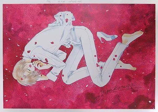 アニメムック　高河ゆん 複製原画 B(直筆サイン シリアルナンバー入り) 高河ゆん 直筆サイン入りカラー複製イラスト