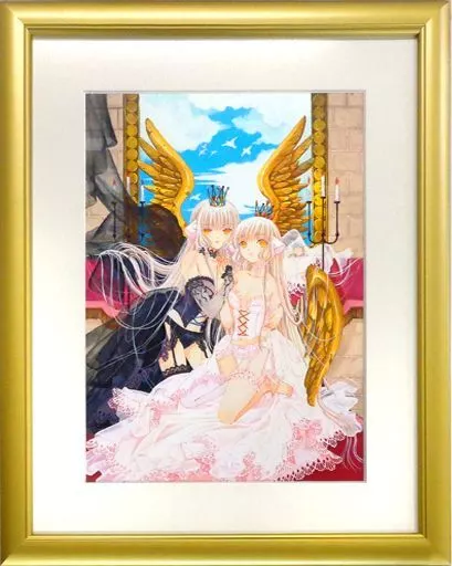 CLAMP ちょびっツ 複製原画 「ランジェリーなダブルちぃ」(額縁傷み有)