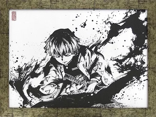 アニメ・漫画系書籍 付属品付)鬼滅の刃 墨絵コレクション 我妻善逸