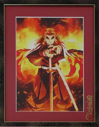 セル画・原画　付属品付)アニメ「鬼滅の刃」ティザービジュアル キャラファイングラフ A4サイズ 煉獄杏寿郎