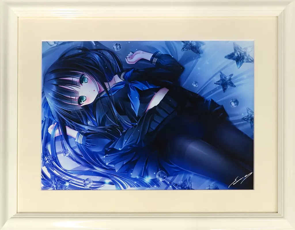 駿河屋 -<中古>付属品付)てぃんくる 直筆サインA3複製原画・ブルー