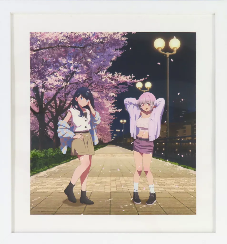 セル画・原画　付属品付)グリッドマンユニバース  描き下ろし 額装高精細アート 立花＆アカネ 夜桜デート