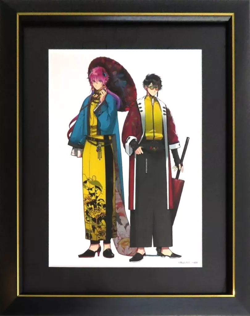 セル画・原画　付属品付)高精細複製原画（額付き）「ハイガクラ」01/一葉＆滇紅(描き下ろしイラスト)