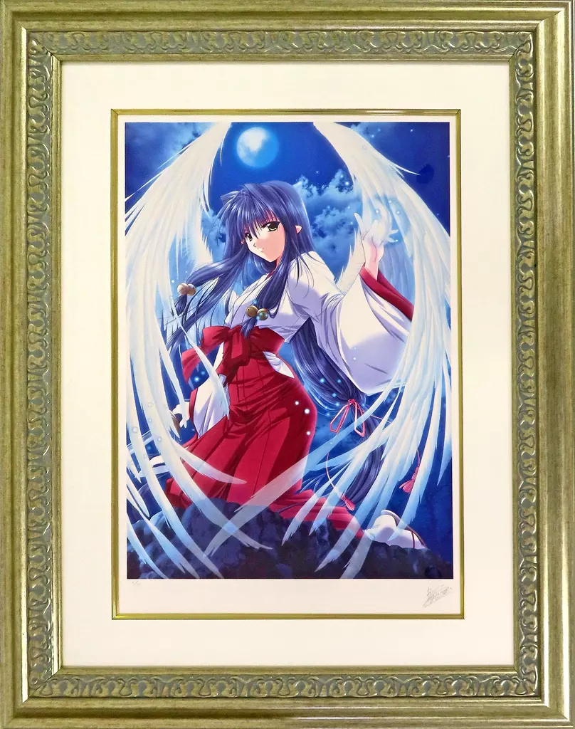 山本和枝の絵仕事展 版画「蒼い翼」