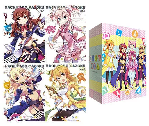 アニメBlu-ray　Disc　不備有)まちカドまぞく 全4巻セット(とらのあな全巻収納BOX付き)(状態：スリーブケースに難有り)