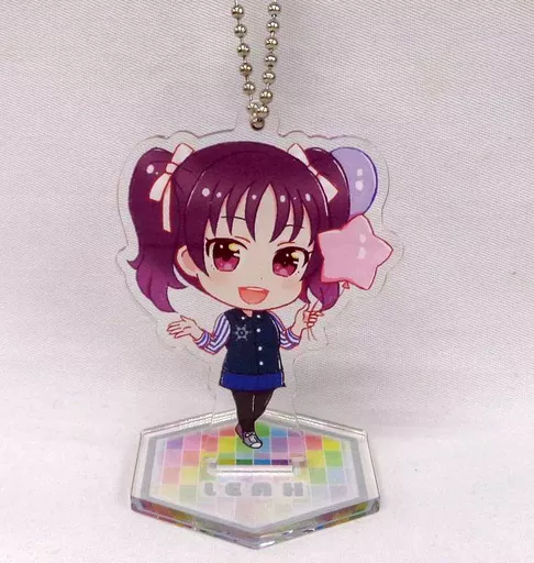 鹿角理亞(セガ制服デフォルメ) 「セガコラボカフェ ラブライブ!シリーズ 9th ANNIVERSARY! スタンド付きアクリルキーホルダー(Saint Snow セガ制服デフォルメ/Believe again)」