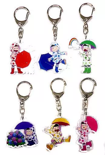 雨合羽 アクリルキーホルダー6個セット 「おそ松さん よくばり!ニートアイランド公式イラストブック アニメイト限定版」 同梱特典