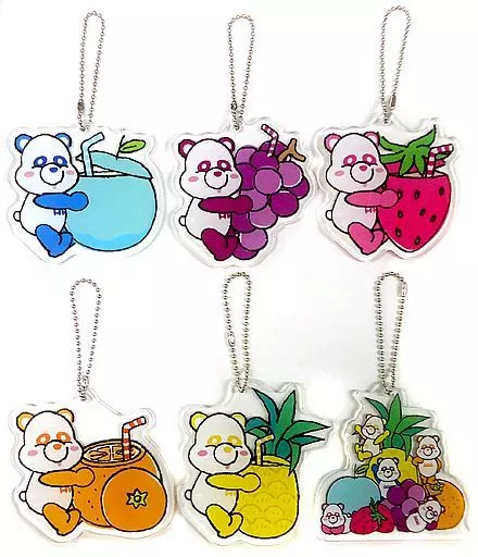 全6種セット アクリルチャーム 「一番くじ AAA え～パンダ フルーツパーラーコレクション」 I賞