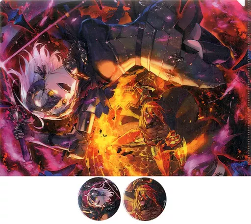 ジャンヌ・ダルク〔オルタ〕&アシュヴァッターマン ReDrop描き下ろしバトルイメージイラスト A4クリアファイル・缶バッジセット3 「Fate/Grand Order」