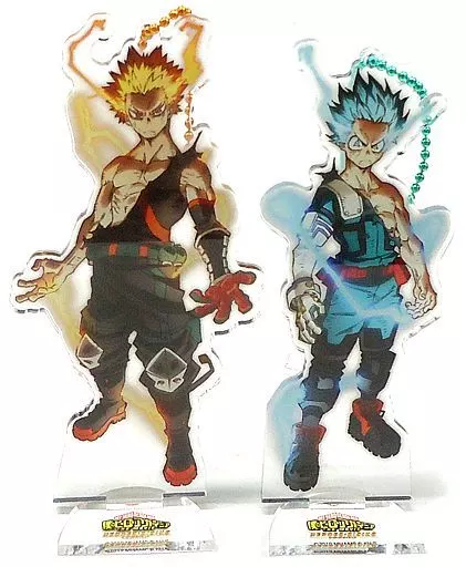 緑谷出久＆爆豪勝己 描き下ろしイラストアクリルスタンドキーホルダー2個セット 「Blu-ray/DVD 僕のヒーローアカデミア THE MOVIE ヒーローズ：ライジング TOHO animation STORE 限定版」 同梱特典