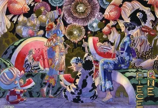 ONE PIECE 連載20周年記念 フルカラーアートボード　花火　2016 駿河屋 -<中古>花火(週刊少年ジャンプ2016年34号) 連載20周年記念