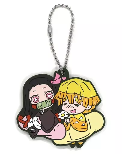 竈門禰豆子＆我妻善逸 「鬼滅の刃 キャラばんちょうこう ラバーマスコット 伍ノ型」