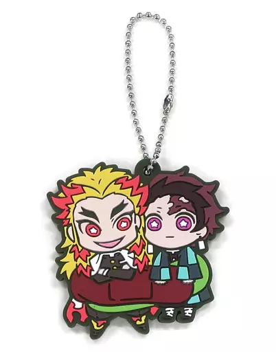 竈門炭治郎＆煉獄杏寿郎 「鬼滅の刃 キャラばんちょうこう ラバーマスコット 伍ノ型」