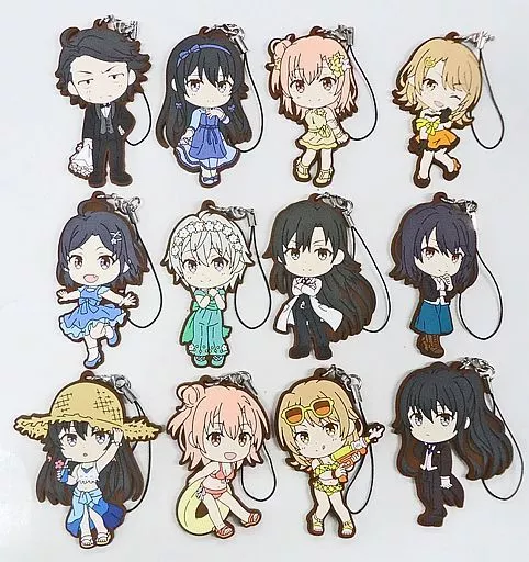 全12種セット ラバーストラップ きゅんキャラいらすとれーしょんず 「一番くじ やはり俺の青春ラブコメはまちがっている。完 -青春Summer Memories-」 I賞