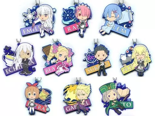 全10種セット ラバーキーホルダー きゅんキャラいらすとれーしょんず 「一番くじ Re：ゼロから始める異世界生活-物語は、To be continued-」 F賞