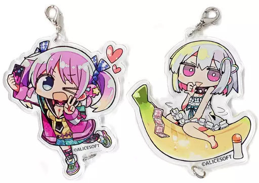 ドーナドーナ いっしょにわるいことをしよう アクリルキーホルダー ALICESOFT ドーナドーナ連結アクリルチャーム×2（ALyCE / 菊千代 ver
