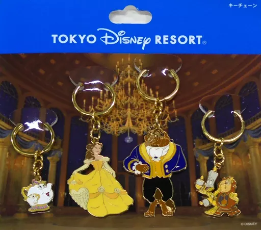 集合 キーチェーン4個セット 「美女と野獣」 東京ディズニーリゾート限定