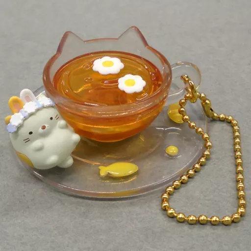 ねこ ティータイムチャーム 「一番くじ すみっコぐらし～ふしぎなうさぎのおにわテーマ～」 E賞