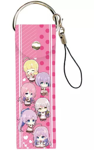 08.集合デザイン バレンタインver.(ミニキャラ) ビッグレザーストラップ 「あいりすミスティリア!～少女のつむぐ夢の秘跡～」