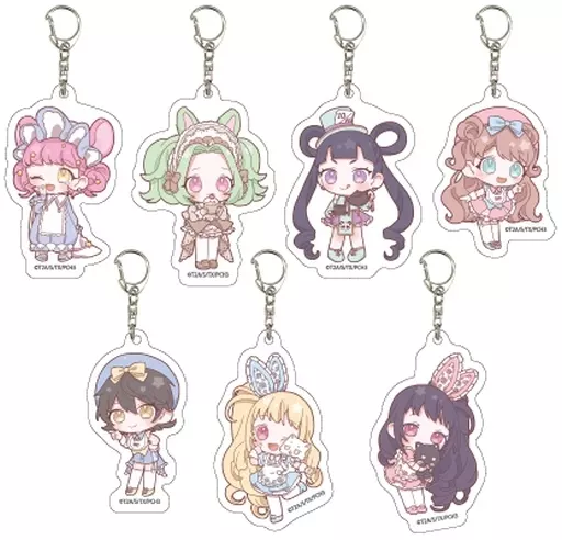 全7種セット 「キラッとプリ☆チャン アクリルキーホルダー 07.不思議の国ver. ミニキャラ」