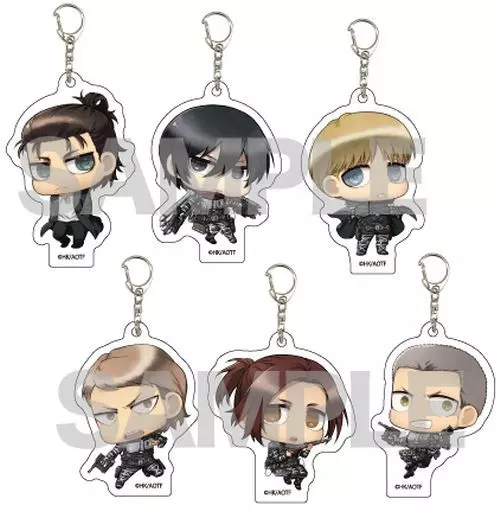 全6種セット 「進撃の巨人 アクリルキーホルダー 11.ちみキャラデザイン」