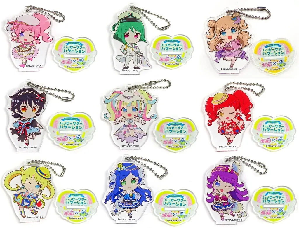 全9種セット 「キラッとプリ☆チャン×プリズムストーンカフェ ハッピーサマーバケーション ミニキャラトレーディングアクリルスタンドキーホルダー」
