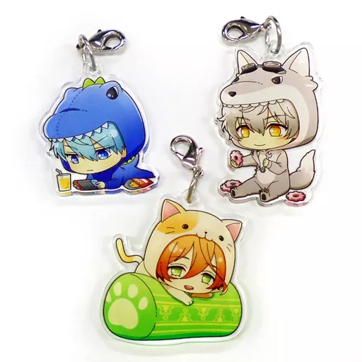 カナタ＆ミラン＆ゼノ 描き下ろしちびキャラ使用 ミニアクリルチャーム3個セット 「Switchソフト アンジェリーク ルミナライズ ステラセット」 同梱特典