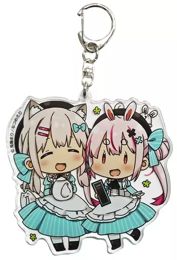 兎鞠まり＆なつめえり(ティーポット) アクリルキーホルダー 「バーチャルYouTuber 兎鞠まり×なつめえりコラボカフェ MariEriCafe」