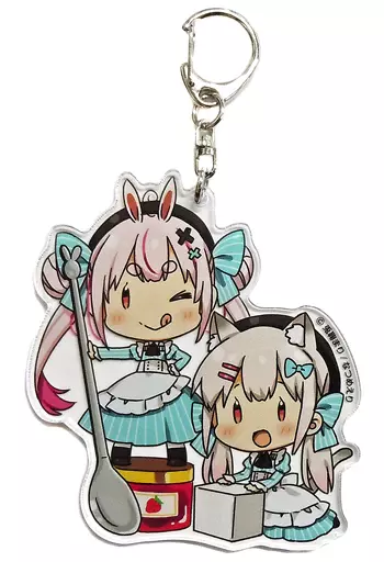 兎鞠まり＆なつめえり(スプーン) アクリルキーホルダー 「バーチャルYouTuber 兎鞠まり×なつめえりコラボカフェ MariEriCafe」