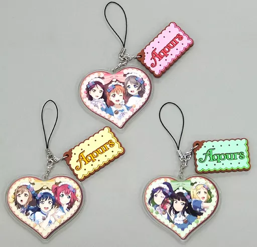 集合 クッキー風ラバーチャーム付きアクリルストラップ(3個1セット) 「ラブライブ!サンシャイン!!」
