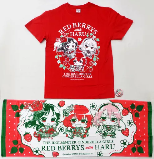 レッドベリィズ with 晴 ミニッチュ Tシャツ＆タオルセット レッド Lサイズ 「THE IDOLM＠STER CINDERELLA GIRLS 6thLIVE MERRY-GO-ROUNDOME!!!」 会場限定