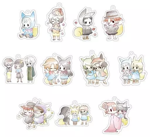 文豪ストレイドッグス　すもっくきつね　アクリルキーホルダー　全種セット 駿河屋 -<中古>全11種セット 「文豪ストレイドッグス わん! レトロちっ