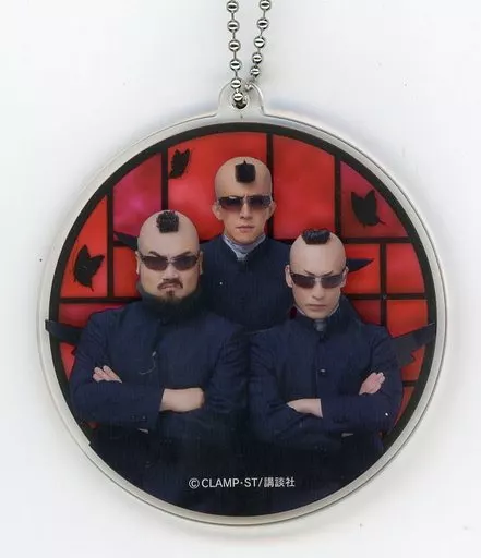 梅澤裕介＆遠藤誠＆五十嵐結也(鴉天狗) ステンドグラス風アクリルキーホルダー 「DMMスクラッチ! 舞台 演劇調異譚『xxxHOLiC』」 D-8賞