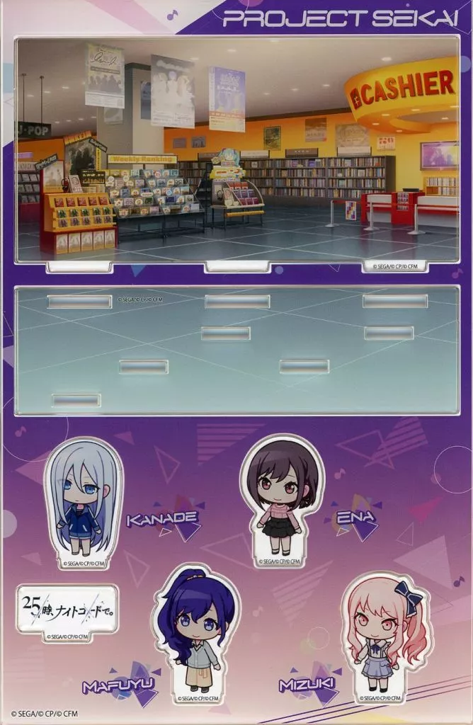アクリルスタンド・アクリルパネル　25時、ナイトコードで。 アクリルジオラマセット 「プロジェクトセカイ カラフルステージ! feat.初音ミク×TOWER RECORDS 第2弾」（枠欠品）二手;枠欠品
