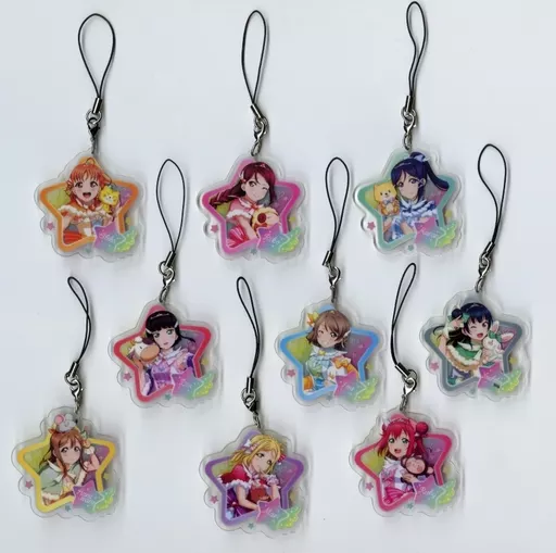 全9種セット 「ラブライブ!スクールアイドルフェスティバル スクフェス感謝祭2019年記念 アクリルストラップAqours」