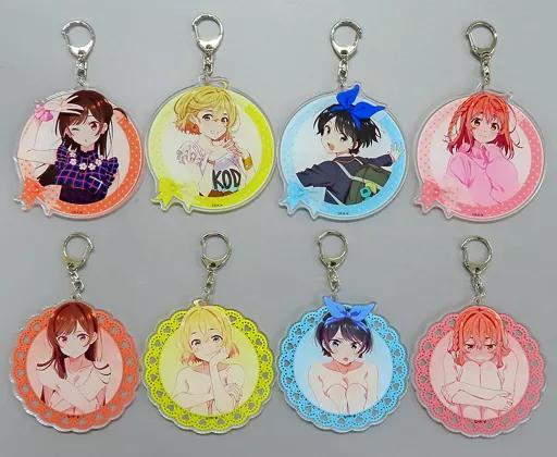 貴重　彼女 お借りします BIG アクリルキーホルダー 8個セット 駿河屋 -<中古>全8種セット BIGアクリルキーホルダー 「DMM