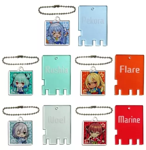 全5種セット 「ホロライブ×極楽湯・RAKU SPA フロライフ トレーディング銭湯錠風キーホルダー 浴衣ver. ミニキャラver.」