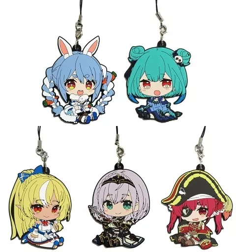 全5種セット 「ホロライブ×極楽湯・RAKU SPA フロライフ ぺたん娘トレーディングラバーストラップ」