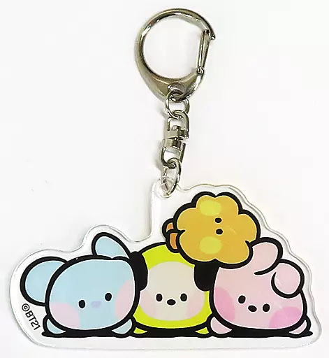 KOYA(アールエム)＆CHIMMY(ジミン)＆SHOOKY(シュガ)＆COOKY(ジョングク) アクリルキーホルダー 「BT21 mininiカフェ」