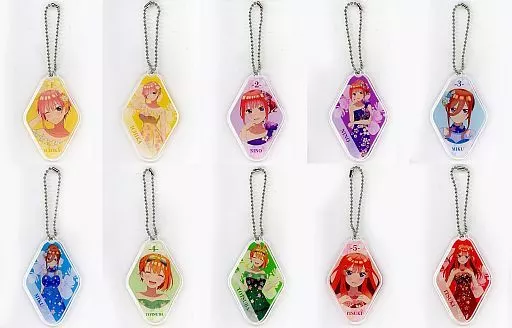 全10種セット 「映画 五等分の花嫁 POP UP SHOP in TOWER RECORDS 描き下ろしイラスト トレーディングアクリルキーホルダー 桜ドレスver. 」