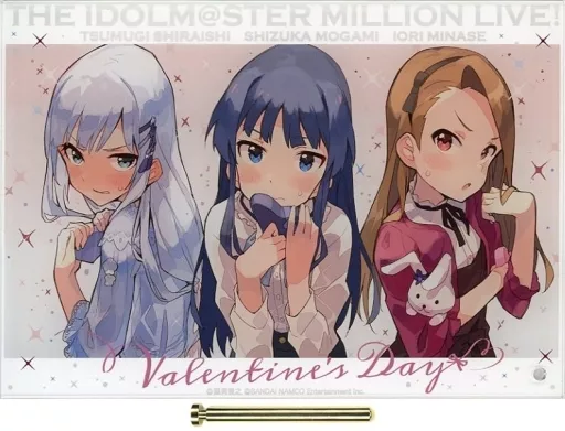 水瀬伊織＆最上静香＆白石紬 Valentine’s Day アクリルアート 「Gift オンラインくじ アイドルマスター ミリオンライブ! Valentine’s Day ver.」 A-1-1賞