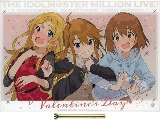 萩原雪歩＆篠宮可憐＆所恵美 Valentine’s Day アクリルアート 「Gift オンラインくじ アイドルマスター ミリオンライブ! Valentine’s Day ver.」 A-1-2賞