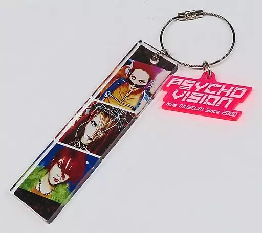 hide ワイヤーアクリルキーホルダー(ピンク) 「PSYCHOVISION hide MUSEUM Since 2000」