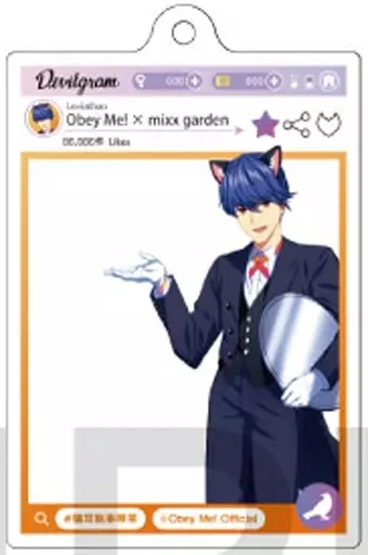 レヴィアタン 「Obey Me!×mixx garden 黒猫執事喫茶 トレーディングDevilgramアクリルボールチェーン」