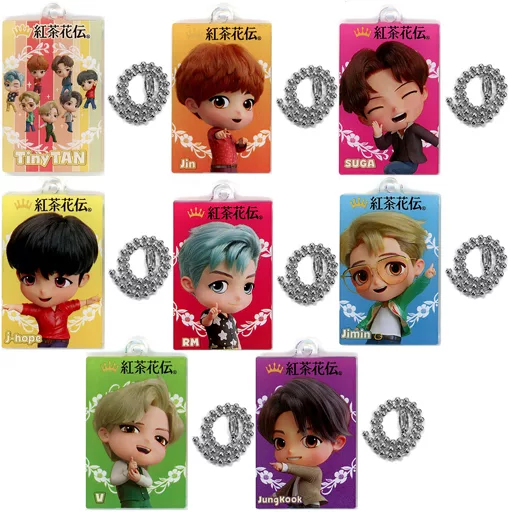 全8種セット BTS(防弾少年団) ペットボトルチャーム 「TinyTAN×紅茶花伝」 対象商品購入特典