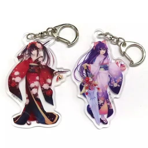 時崎狂三＆夜刀神十香 アクリルキーホルダーセット 「デート・ア・アライブ」 ドラゴンマガジン 2019年4月増刊 デート・ア・アライブマガジン 付録