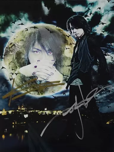 VAMPS 直筆サイン入りパネル 駿河屋 -<中古>VAMPS 直筆サイン入りB4写真パネル 「VAMPADDICT