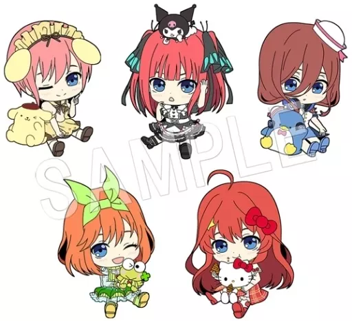 全5種セット 「五等分の花嫁∬×サンリオキャラクターズ ぺたん娘トレーディングラバーストラップ」