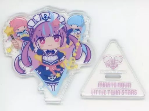 湊あくあ＆リトルツインスターズ さんかくアクリルスタンド 「バーチャルYouTuber ホロライブ×サンリオキャラクターズ」_image